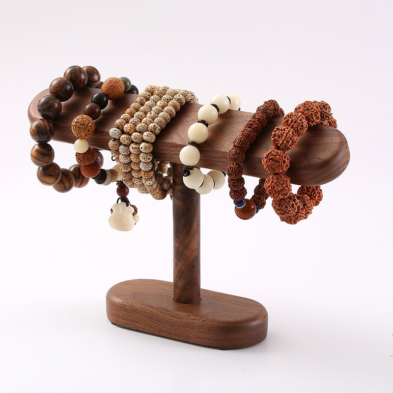 Jewelry And Watches Exhibition - ที่วางเครื่องประดับไม้วอลนัท แท่นโชว์นาฬิกา ชั้นวางโชว์บนโต๊ะ สำหรับสร้อยข้อมือ สร้อยข้อเท้า สร้อยคอ