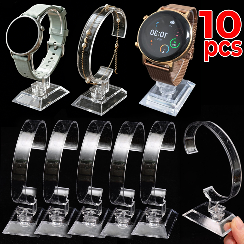Watches Jewelry Holder - แท่นโชว์นาฬิกาอะคริลิคใสทรงวงกลม C-Circle สำหรับวางโชว์บนเคาน์เตอร์ ใช้โชว์นาฬิกาข้อมือ สร้อยข้อมือ และเครื่องประดับ