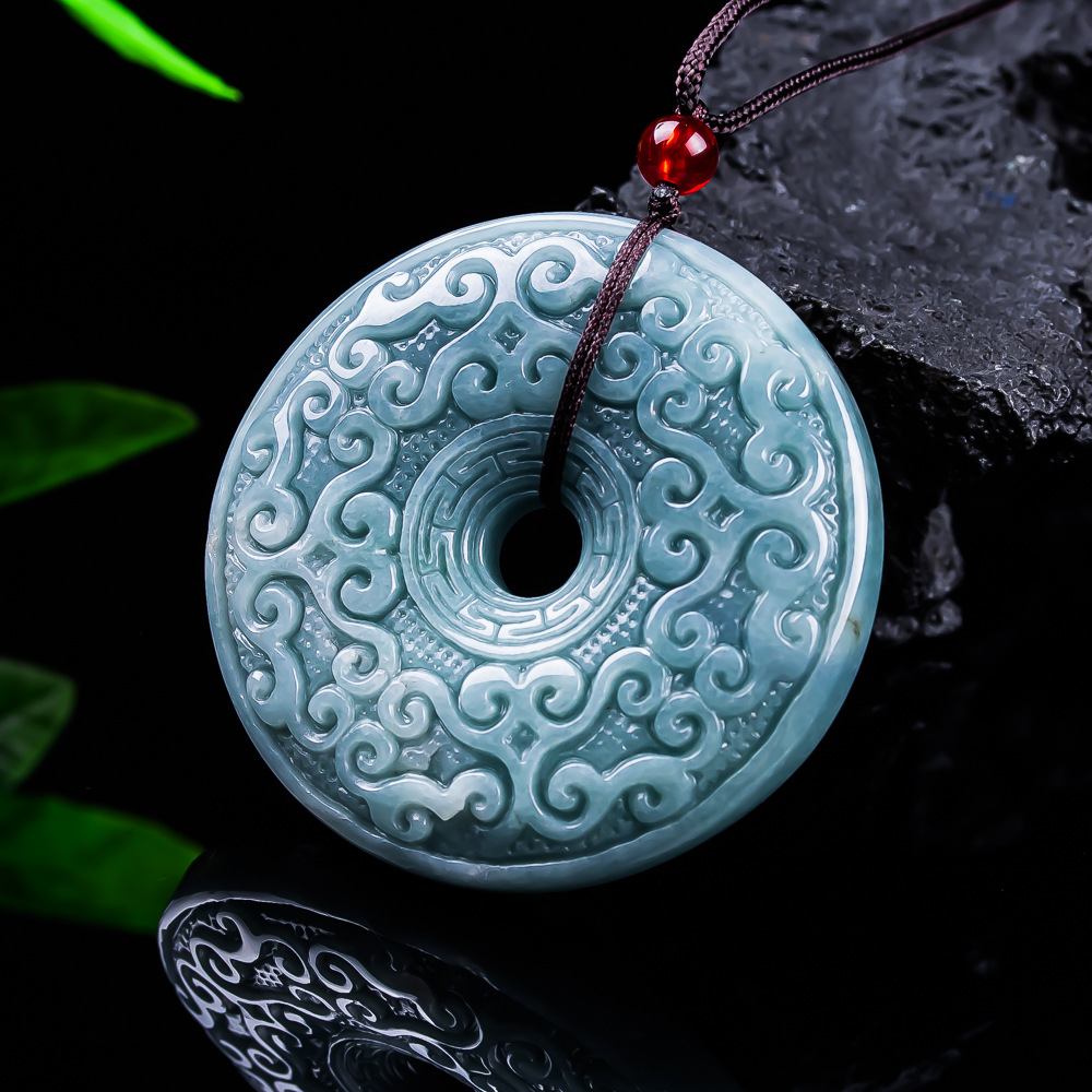 Luxury Gifts Jewelry & Watches Namfleg Mostar - หยกพม่าธรรมชาติจี้ดอกไม้สร้อยคอเครื่องประดับวินเทจออกแบบหรูหราอุปกรณ์เสริมหยกแท้ของขวัญสำหรับผู้หญิง