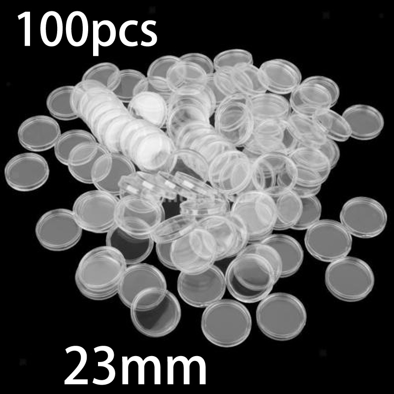 Collectors Coins Jewelry & Watches Of Smithtown Reviews - 100 ชิ้น กล่องใส่เหรียญพลาสติกใสทรงกลมขนาด 23 มม. กล่องเก็บเหรียญสำหรับนักสะสมเหรียญ