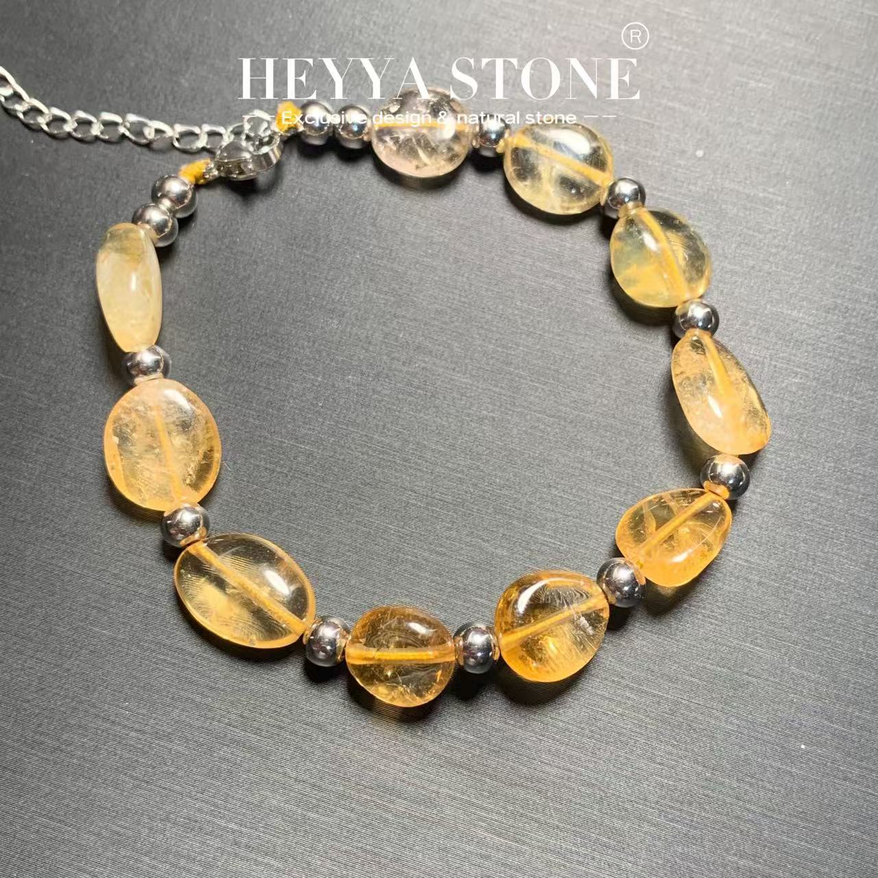Gemstone Bracelet Healing - HEYYA STONE สร้อยข้อมือซิทรินธรรมชาติ Healing เครื่องประดับ Fine