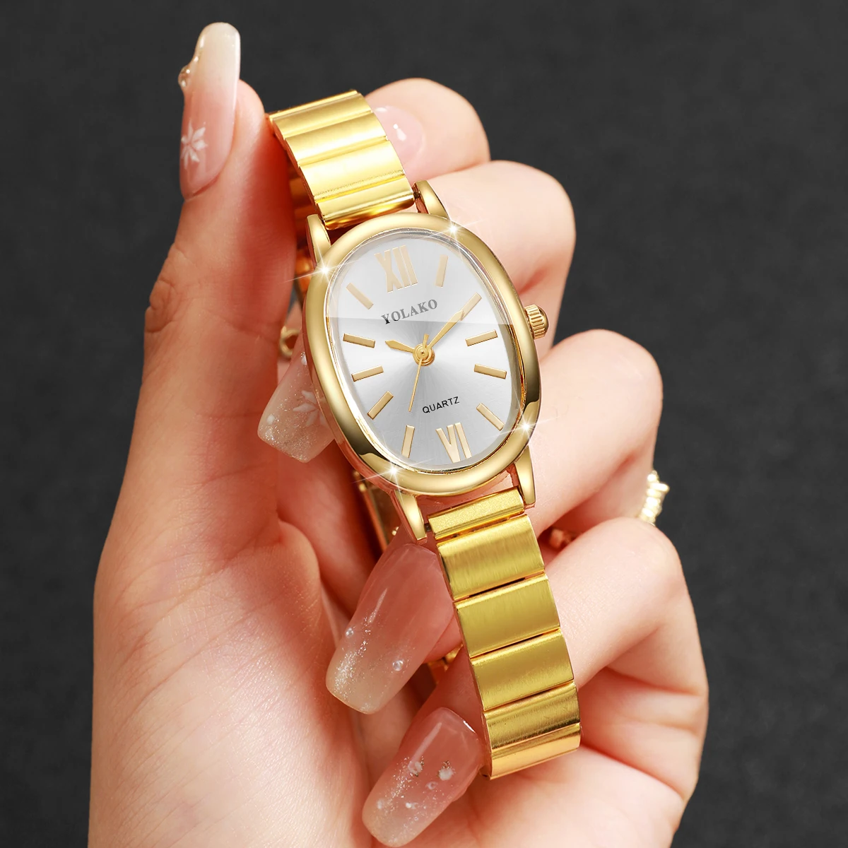 Jewelry Watches Women - แฟชั่นหน้าปัดไม่สม่ำเสมอผู้หญิงนาฬิกาควอตซ์สายเหล็กสีทองนาฬิกาข้อมือสุภาพสตรีนาฬิกาเรโลจิโอ เฟมินีโนของขวัญ (ไม่มีกล่อง)