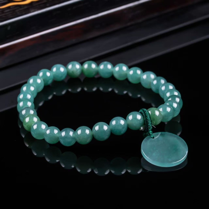 Luxury Gifts Jewelry & Watches Namfleg Mostar - หยกธรรมชาติสีน้ำเงิน ลูกปัดไม่มีตำหนิ สร้อยข้อมือถักมือ เครื่องประดับหรูหรา เครื่องประดับแฟชั่น เครื่องราง