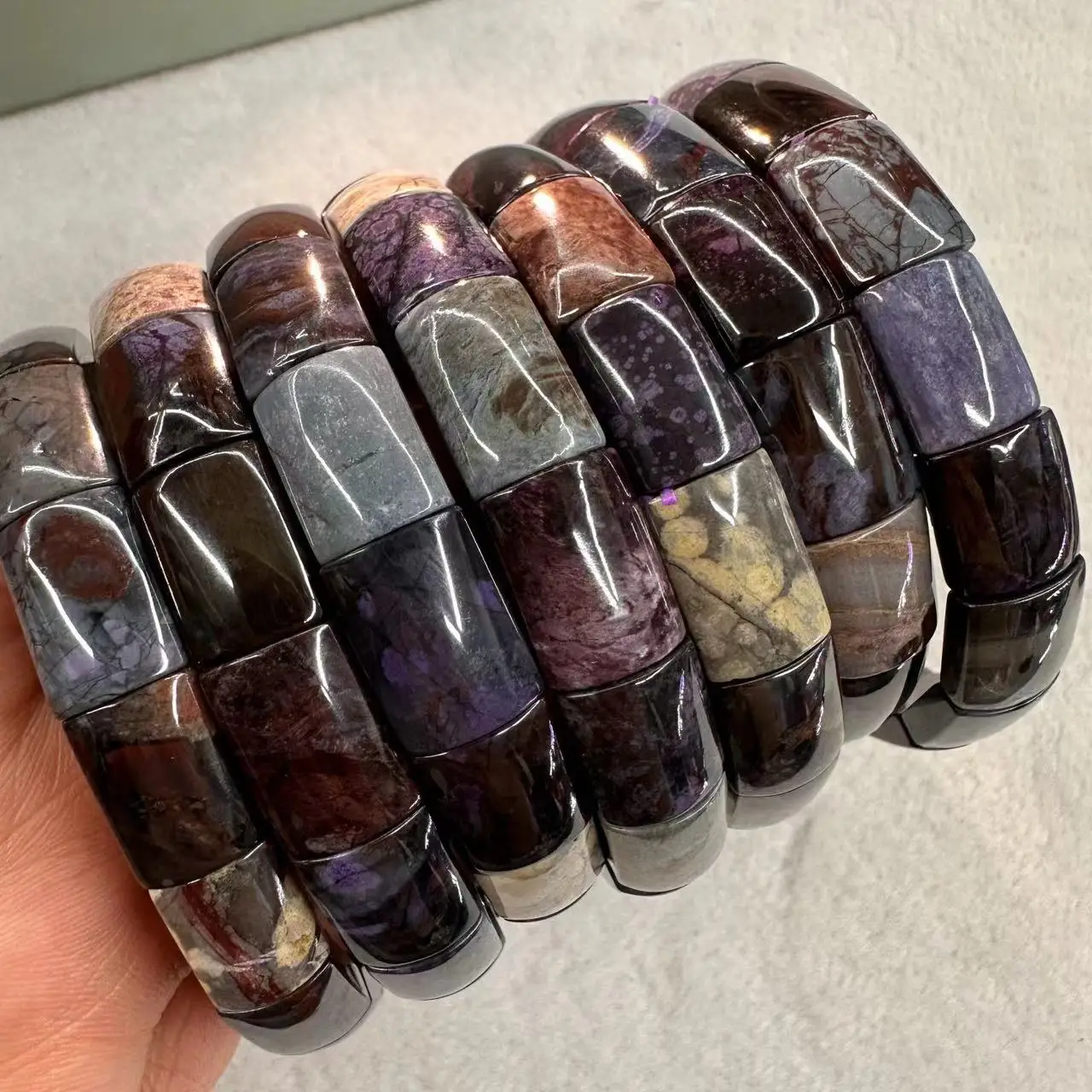 Gemstone Bracelet Healing - AAA ธรรมชาติ Sugilite สร้อยข้อมือ 10*13 มม.อัญมณีกําไลข้อมือเครื่องประดับแฟชั่นคริสตัล