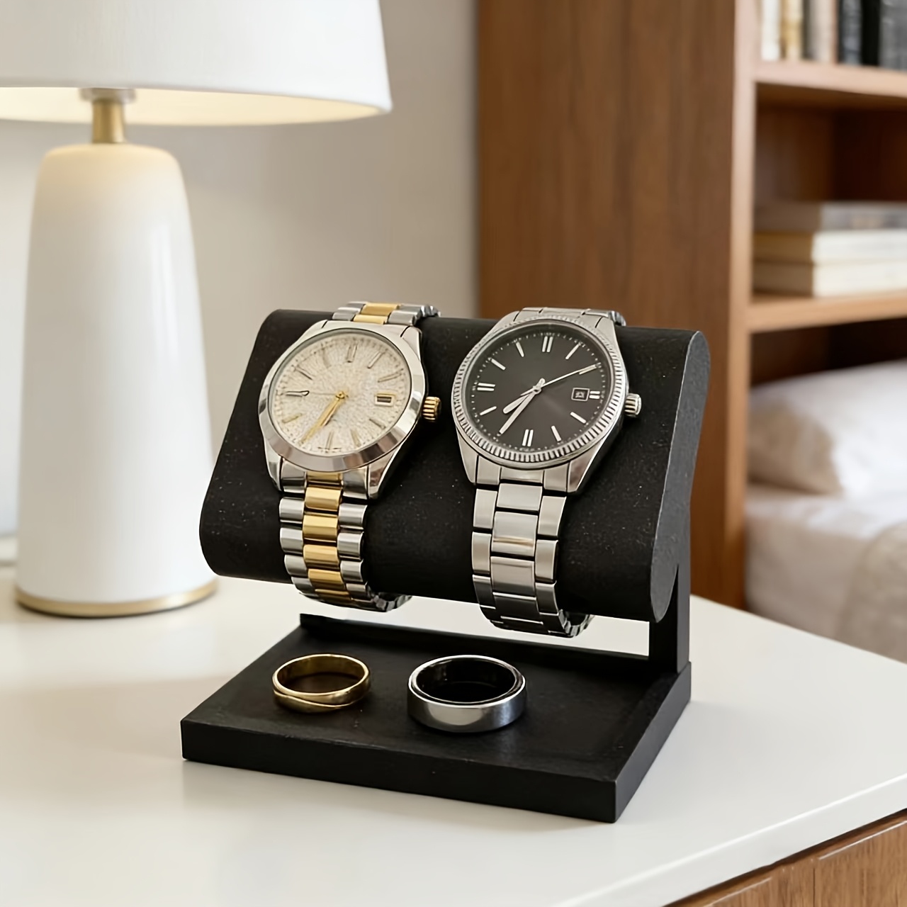 Watches Jewelry Holder - ขาตั้งอเนกประสงค์พิมพ์ 3 มิติ, แท่นวางนาฬิกาและเครื่องประดับแบบตั้งโต๊ะ, ที่วางขนาดกะทัดรัดสำหรับแหวน, สร้อยคอ,