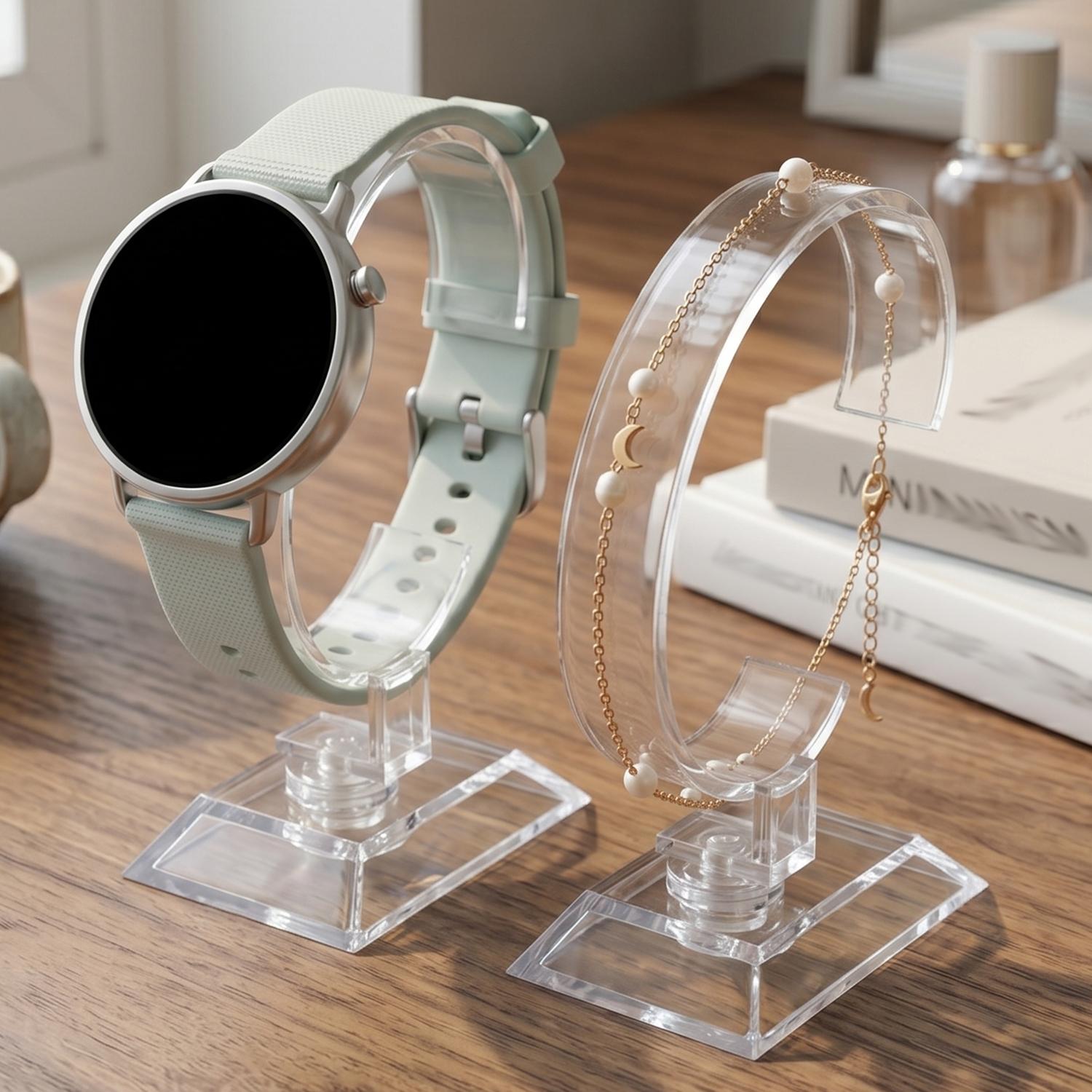 แท่นโชว์นาฬิกาอะคริลิคใสทรงวงก - Watches Jewelry Holder บทวิจารณ์และราคา