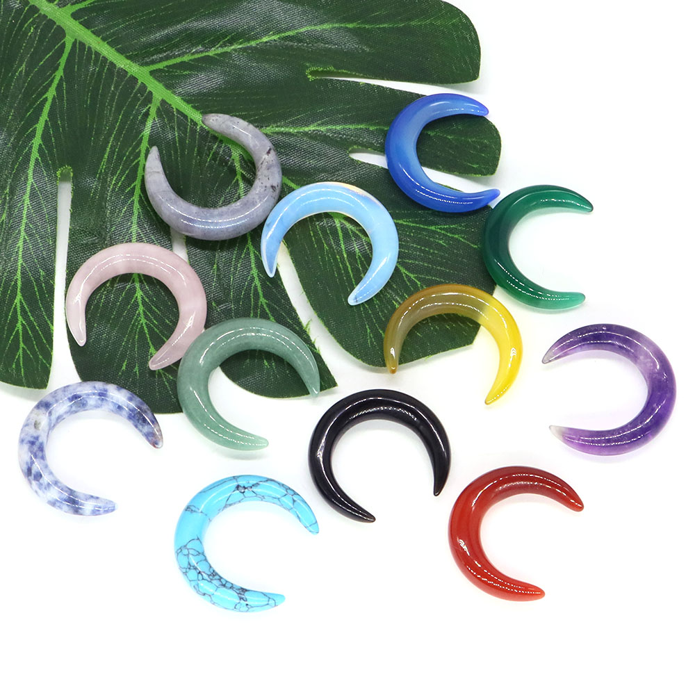 30Mm Crescent Moon Shape คริสต - Gemstone Bracelet Healing บทวิจารณ์และราคา