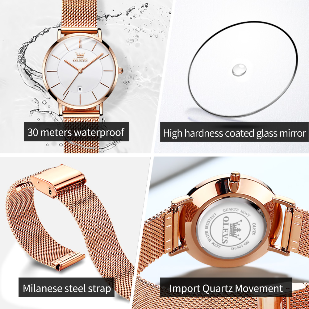 OLEVS นาฬิกาผู้หญิง 5869 Elega - Jewelry Watches Women บทวิจารณ์และราคา