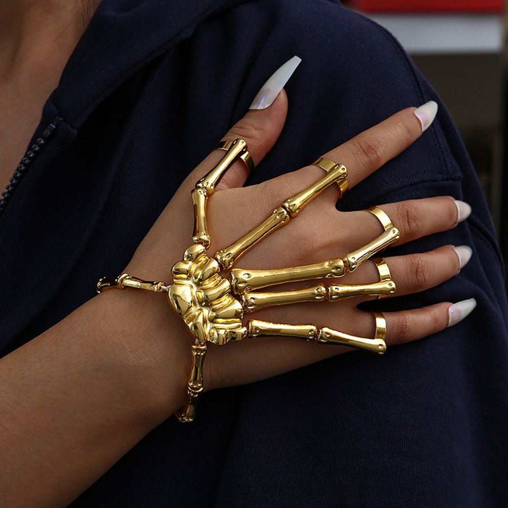 กำไลข้อมือโลหะสไตล์พังก์โกธิคป - Gothic Skull Ring บทวิจารณ์และราคา
