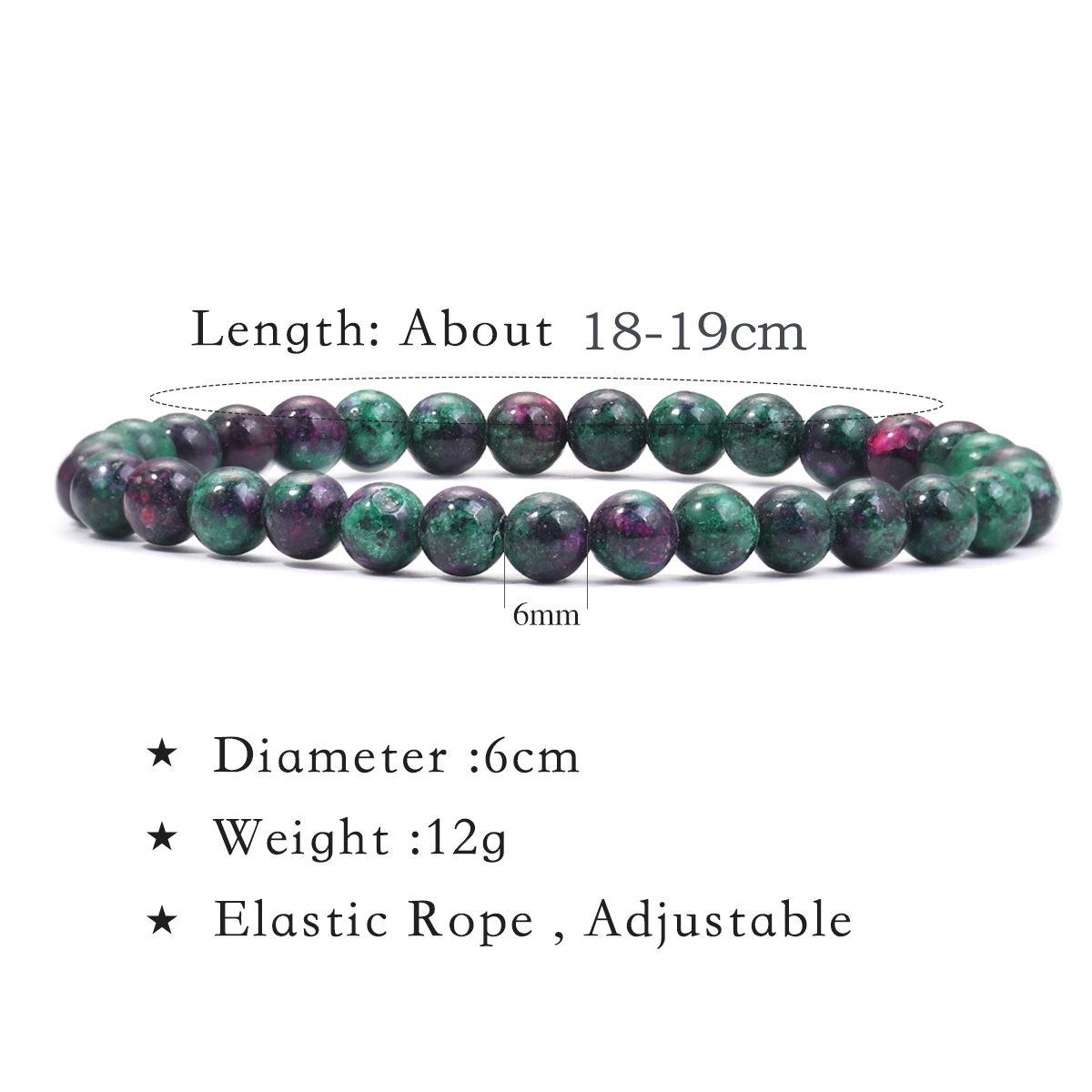 6 มม.สร้อยข้อมืออัญมณีธรรมชาติ - Gemstone Bracelet Healing บทวิจารณ์และราคา