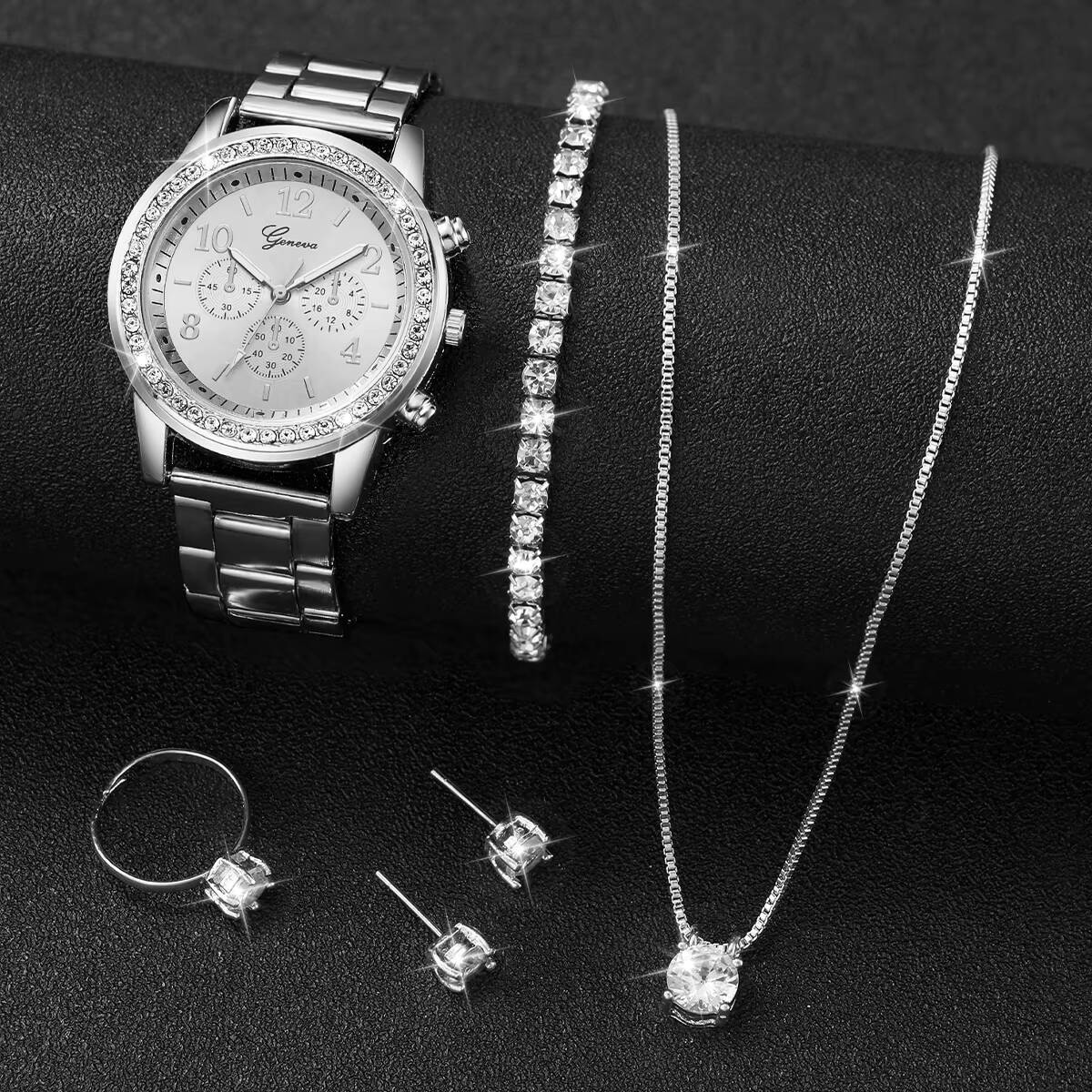 6 ชิ้น/เซ็ตแฟชั่นไรน์สโตนนาฬิก - Jewelry Watches Women บทวิจารณ์และราคา