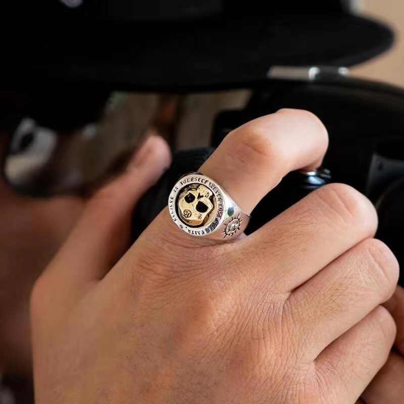 S925 เงินสเตอร์ลิงแฟชั่นผู้ชาย - Gothic Skull Ring บทวิจารณ์และราคา