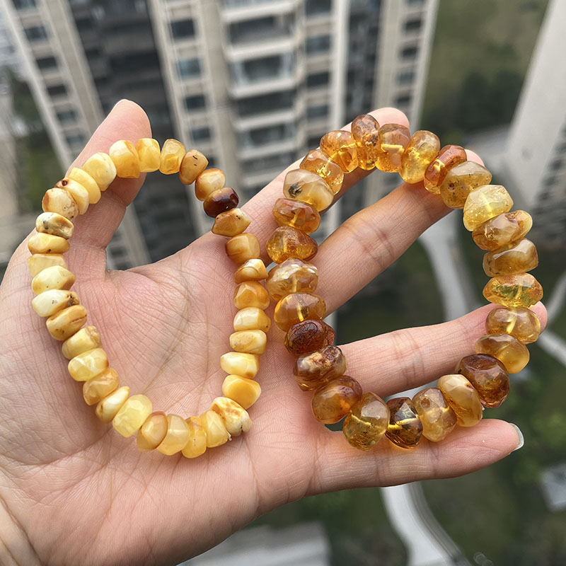 กำไลอำพันสีเหลืองแท้ 100% สำหร - Gemstone Bracelet Healing บทวิจารณ์และราคา
