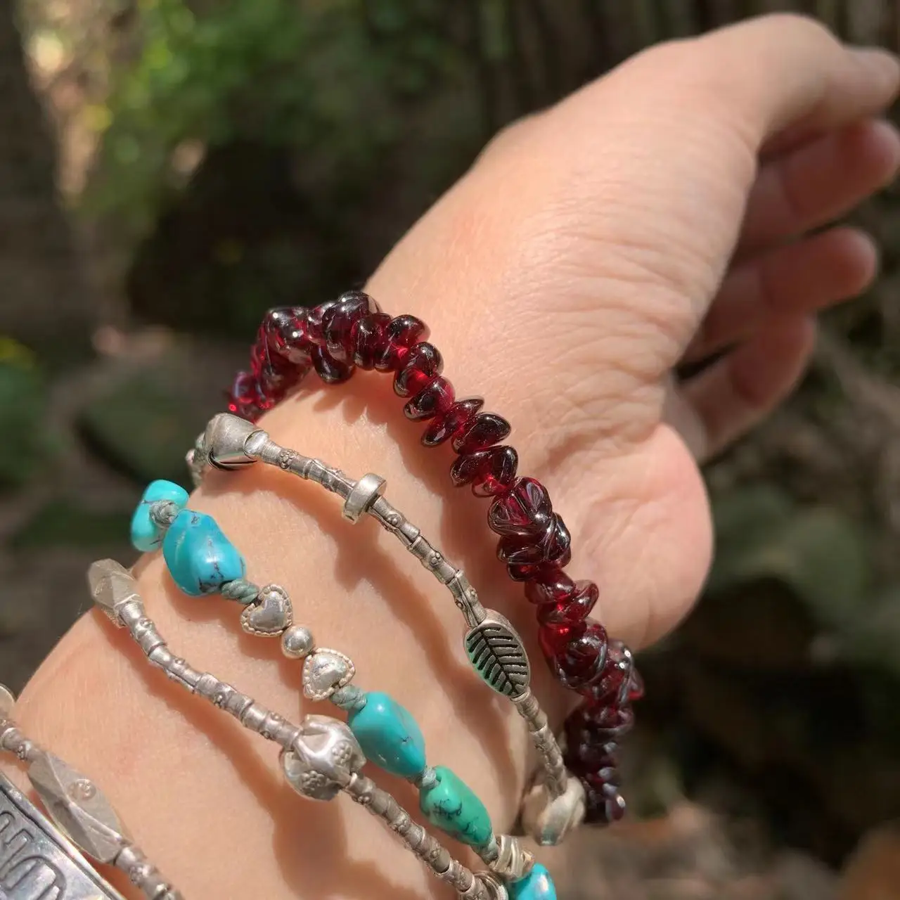 สร้อยข้อมือโกเมนธรรมชาติสําหรั - Gemstone Bracelet Healing บทวิจารณ์และราคา