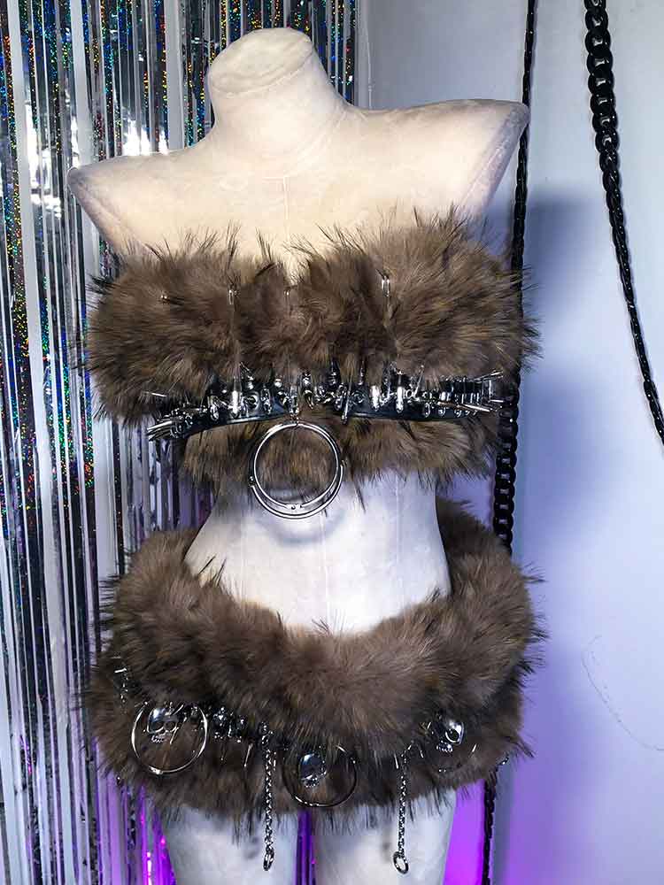 เสื้อครอปขนเฟอร์เทียมสไตล์กรัน - Gothic Skull Ring บทวิจารณ์และราคา