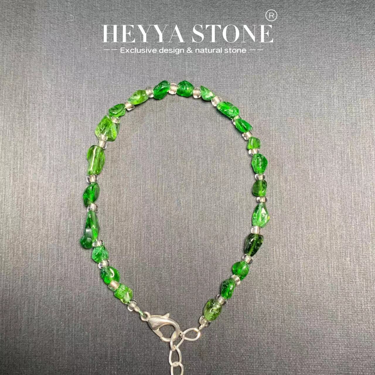 HEYYA STONE ธรรมชาติ Diopside  - Gemstone Bracelet Healing บทวิจารณ์และราคา