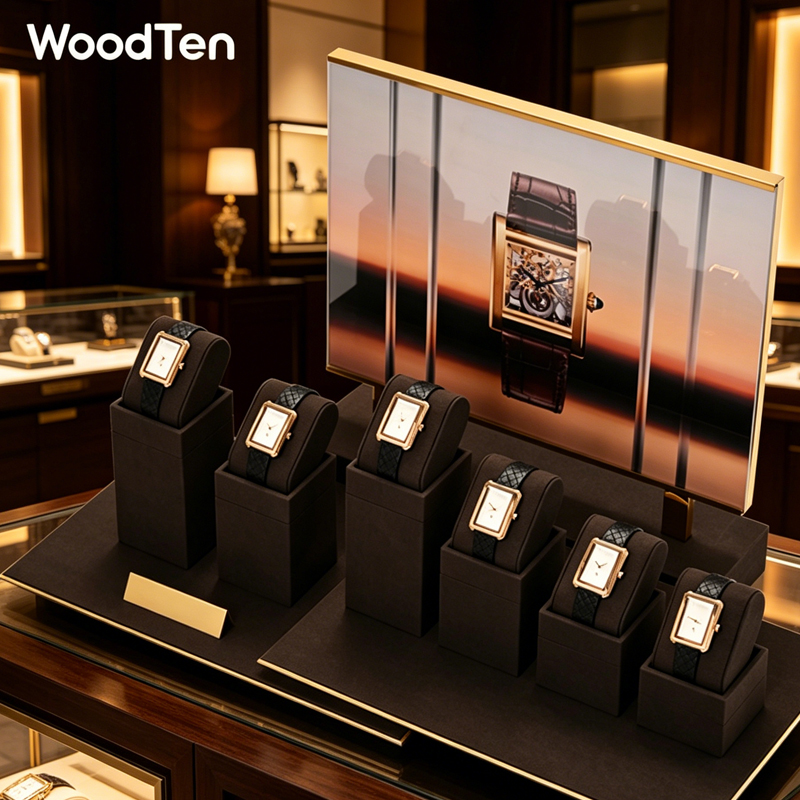 แท่นวางนาฬิกาไมโครไฟเบอร์ Wood - Watches Jewelry Holder บทวิจารณ์และราคา