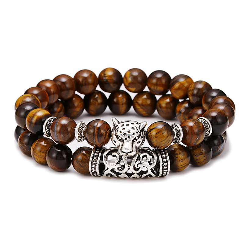 พรีเมี่ยม 2 ชิ้น/เซ็ตเสือดาวลู - Gemstone Bracelet Healing บทวิจารณ์และราคา