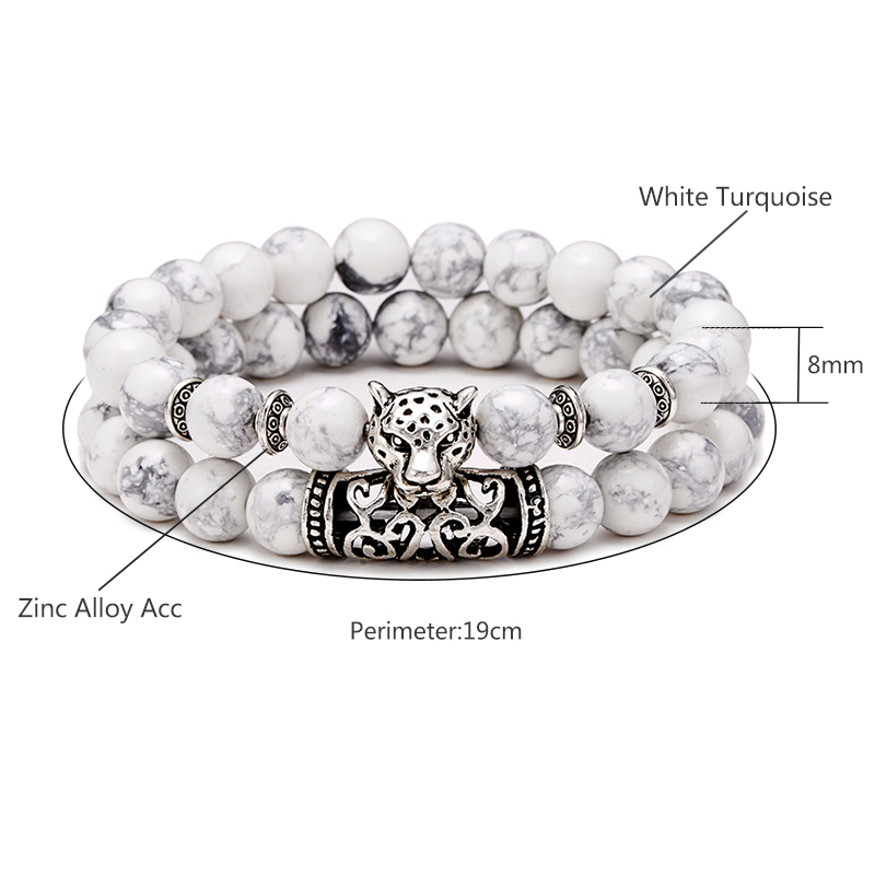 พรีเมี่ยม 2 ชิ้น/เซ็ตเสือดาวลู - Gemstone Bracelet Healing บทวิจารณ์และราคา
