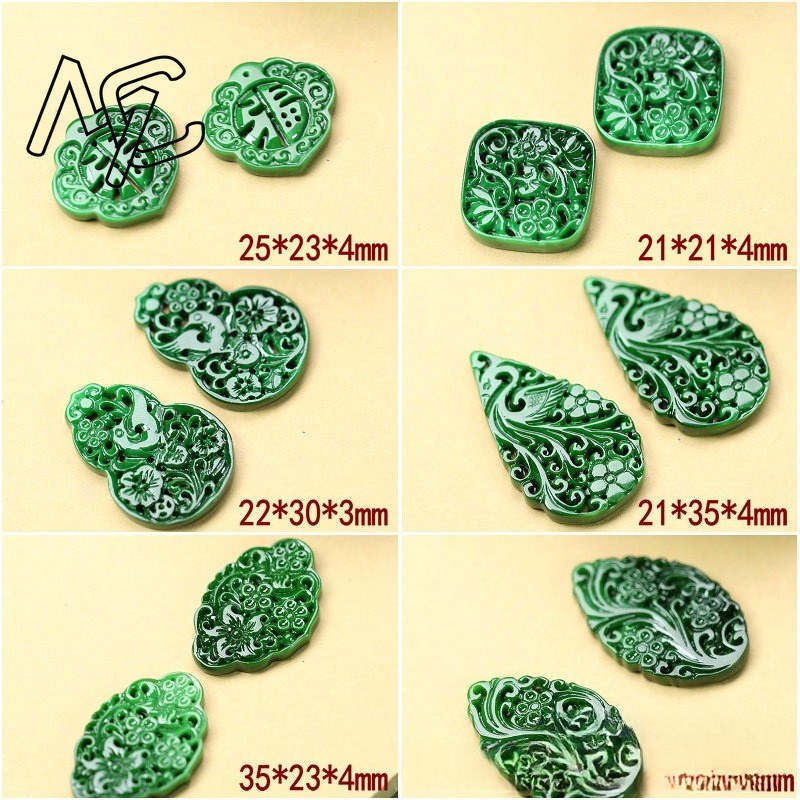 2 ชิ้น DIY หยกเขียวธรรมชาติแบบ - Luxury Gifts Jewelry & Watches Namfleg Mostar บทวิจารณ์และราคา