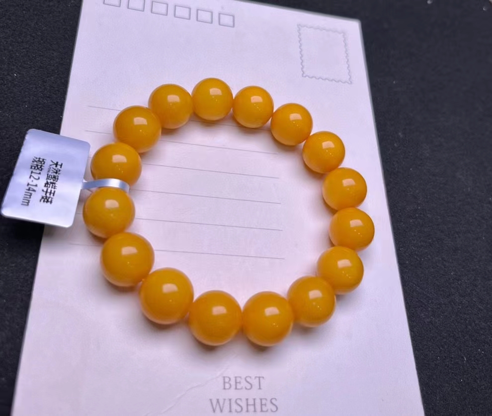 สร้อยข้อมือลูกปัดอำพันสีเหลือง - Gemstone Bracelet Healing บทวิจารณ์และราคา