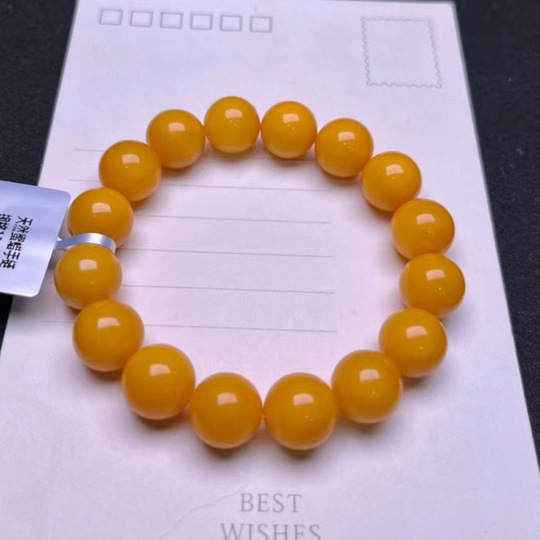 สร้อยข้อมือลูกปัดอำพันสีเหลือง - Gemstone Bracelet Healing บทวิจารณ์และราคา