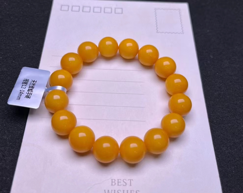 สร้อยข้อมือลูกปัดอำพันสีเหลือง - Gemstone Bracelet Healing บทวิจารณ์และราคา