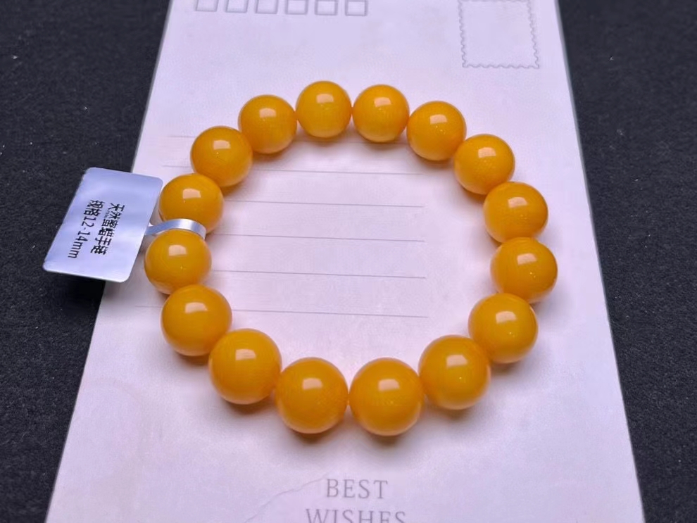 สร้อยข้อมือลูกปัดอำพันสีเหลือง - Gemstone Bracelet Healing บทวิจารณ์และราคา