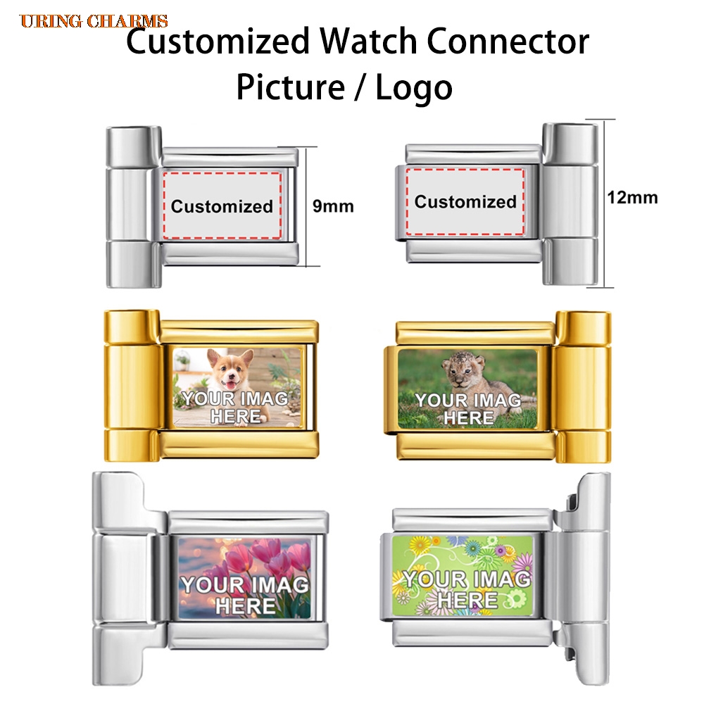 1 คู่ภาพโลโก้ที่กําหนดเองสายนา - Jewelry Watches Women บทวิจารณ์และราคา
