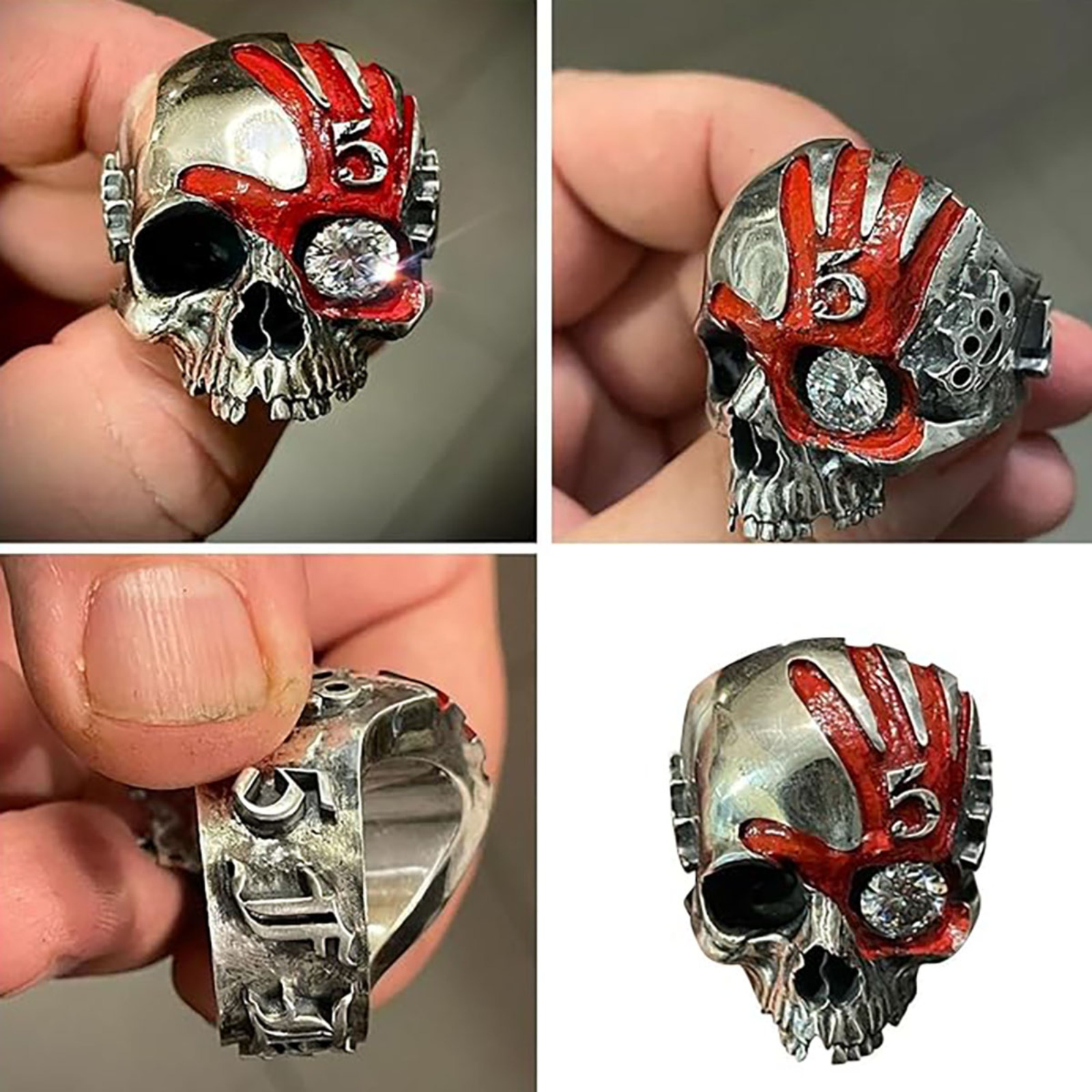 แหวนหัวกะโหลก Five Fingers Pun - Gothic Skull Ring บทวิจารณ์และราคา