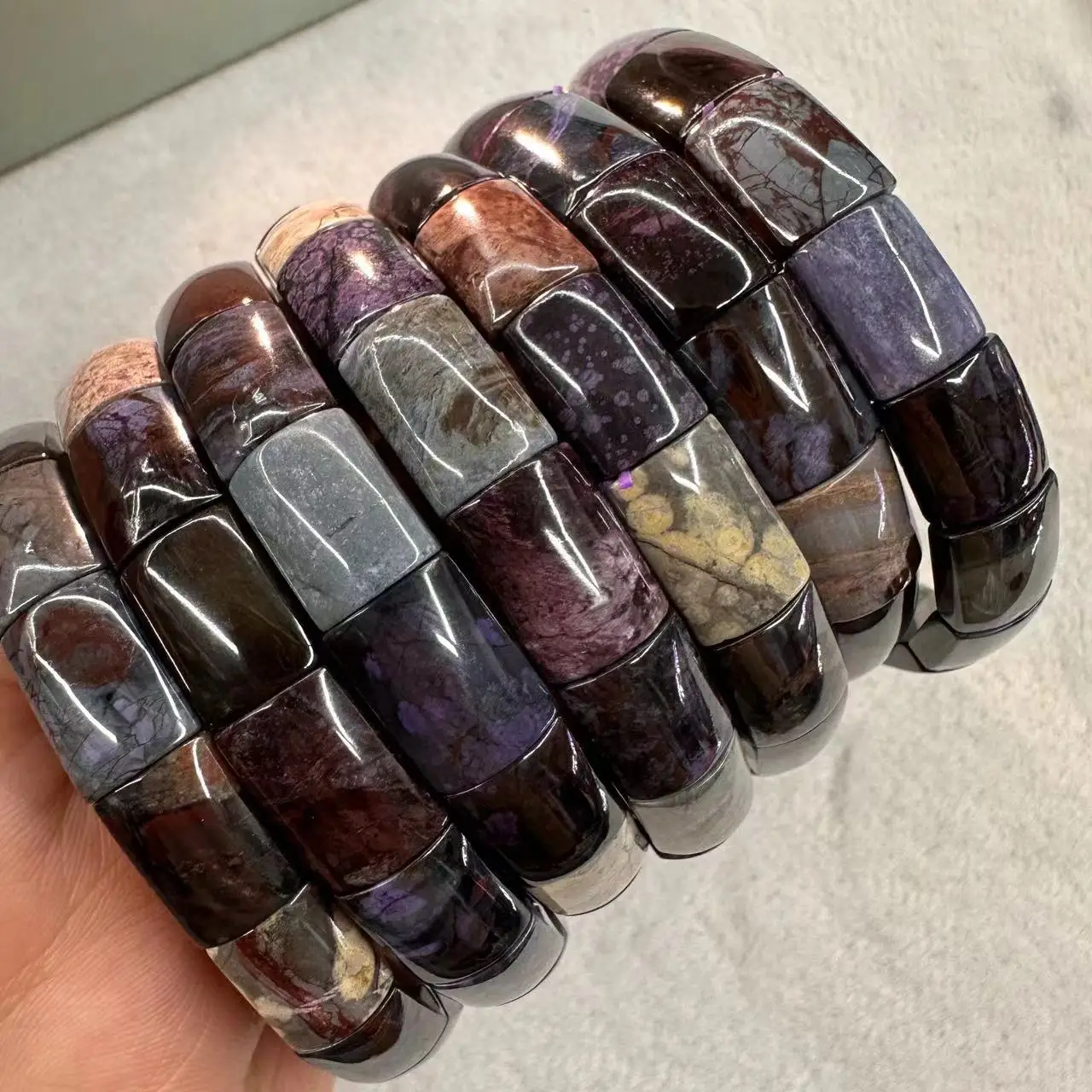 AAA ธรรมชาติ Sugilite สร้อยข้อ - Gemstone Bracelet Healing บทวิจารณ์และราคา