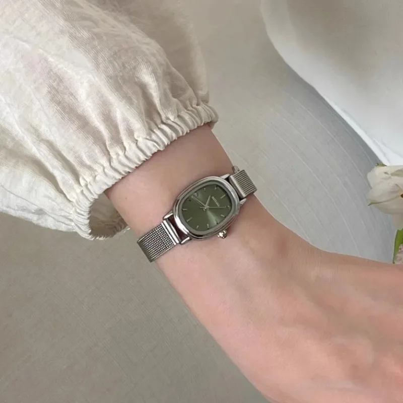 รูปไข่ขนาดเล็ก Dial สีเขียวนาฬ - Jewelry Watches Women บทวิจารณ์และราคา