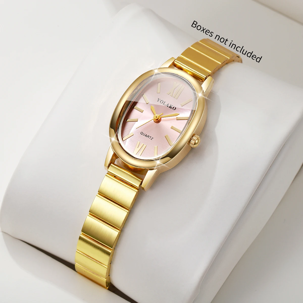 หน้าปัดสีชมพูหรูหรา นาฬิกาข้อม - Jewelry Watches Women บทวิจารณ์และราคา