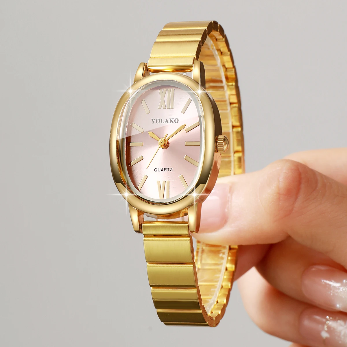 หน้าปัดสีชมพูหรูหรา นาฬิกาข้อม - Jewelry Watches Women บทวิจารณ์และราคา