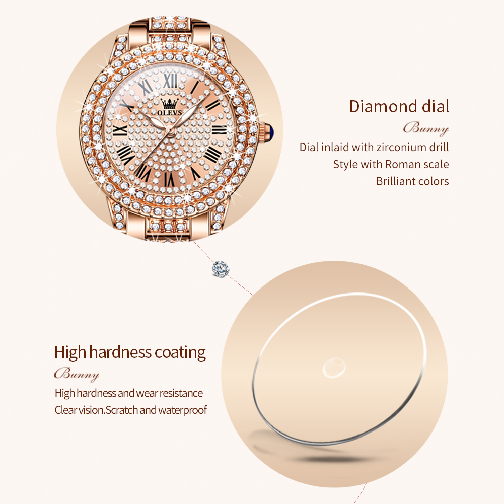 OLEVS 9943 หรูหราเพชร Original - Jewelry Watches Women บทวิจารณ์และราคา